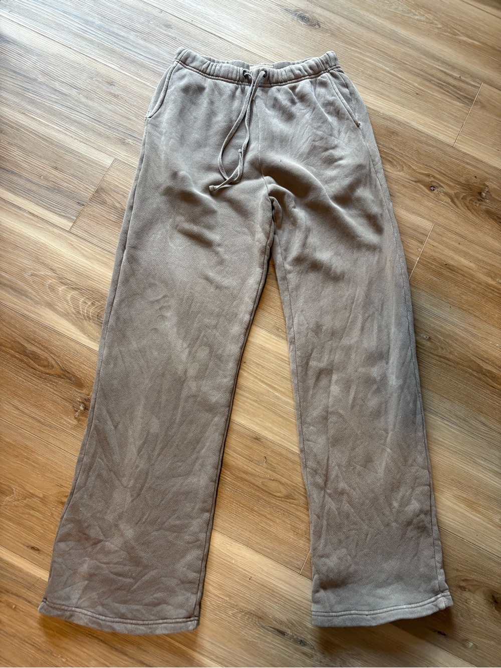 Elwood Taupe Drawstring Relaxed Fit Small Discolored